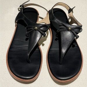 Cole Haan Black Leather Sandals with Tan Sole